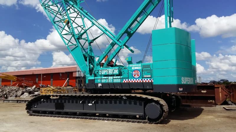 A crawler crane from our heavy equipment rental fleet in Johor Bahru