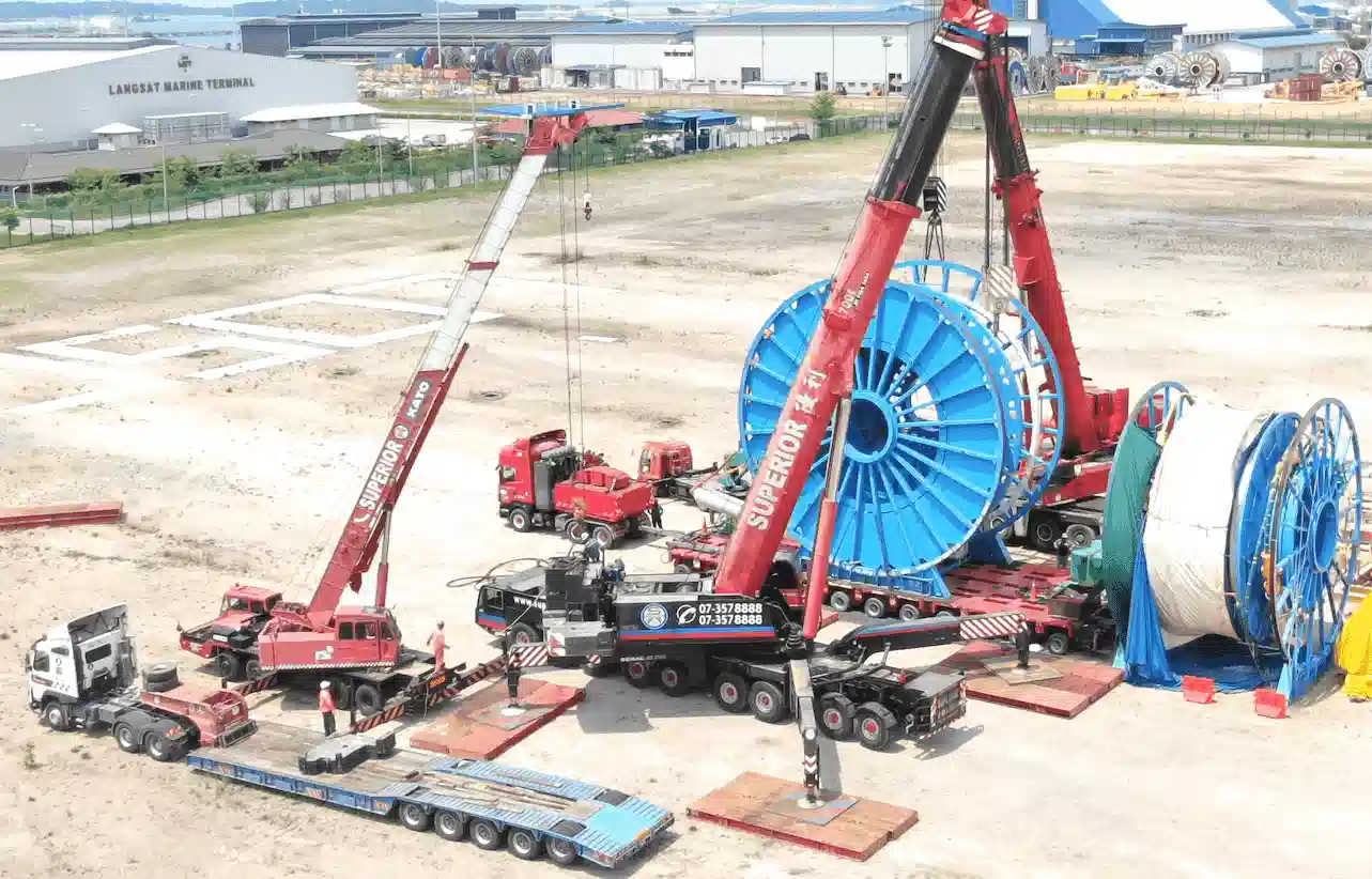 A collage of heavy equipment used in various industries in Johor Bahru