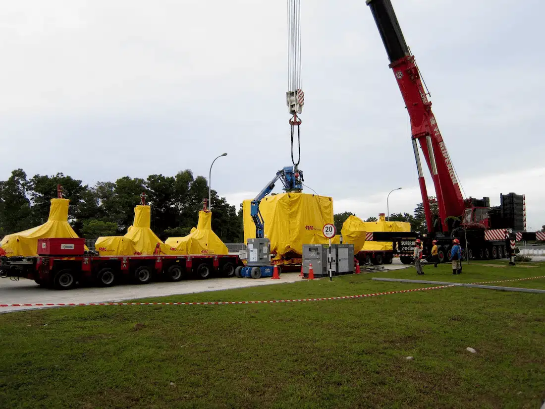 Demag heavy lift mobile crane from Superior Heavy Equipment at a jobsite in Johor Bahru
